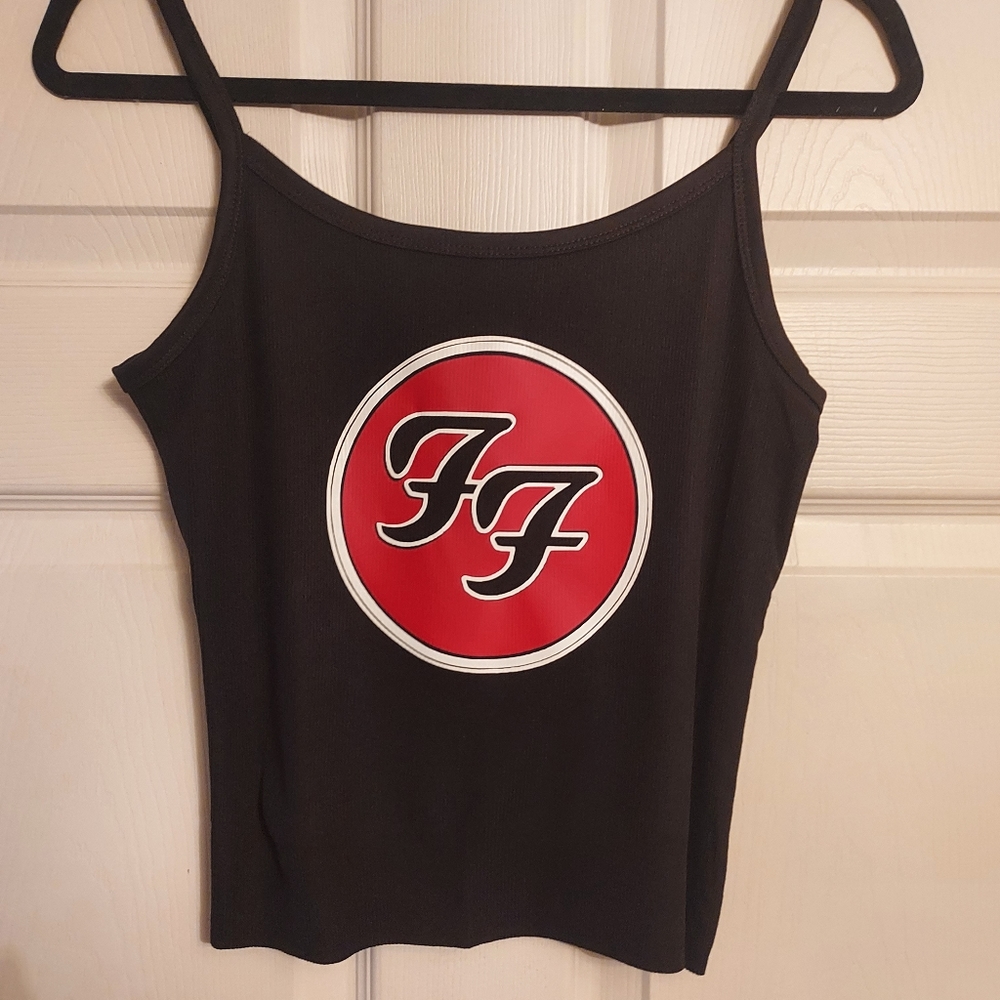 Foo fighters crop top ribbed hand cropped foo fighters tank top foo fighte shirt